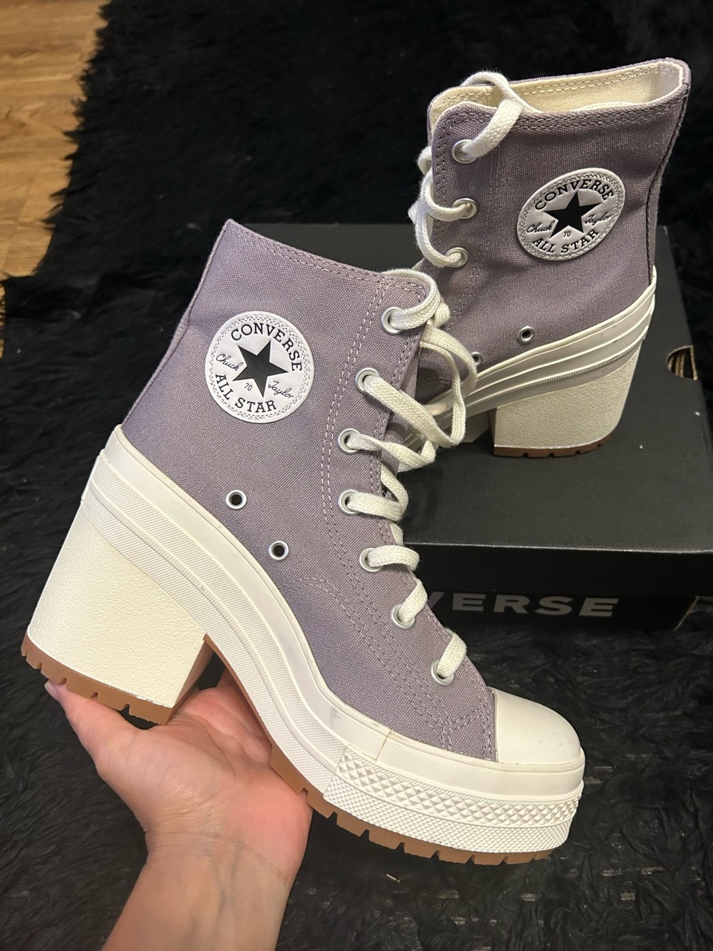 CONVERSE Chuck 70 de luxe hi top purple platform shoes sneakers women’s 7.5 new